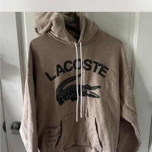 Lacoste Beige Loose Fit Hoodie